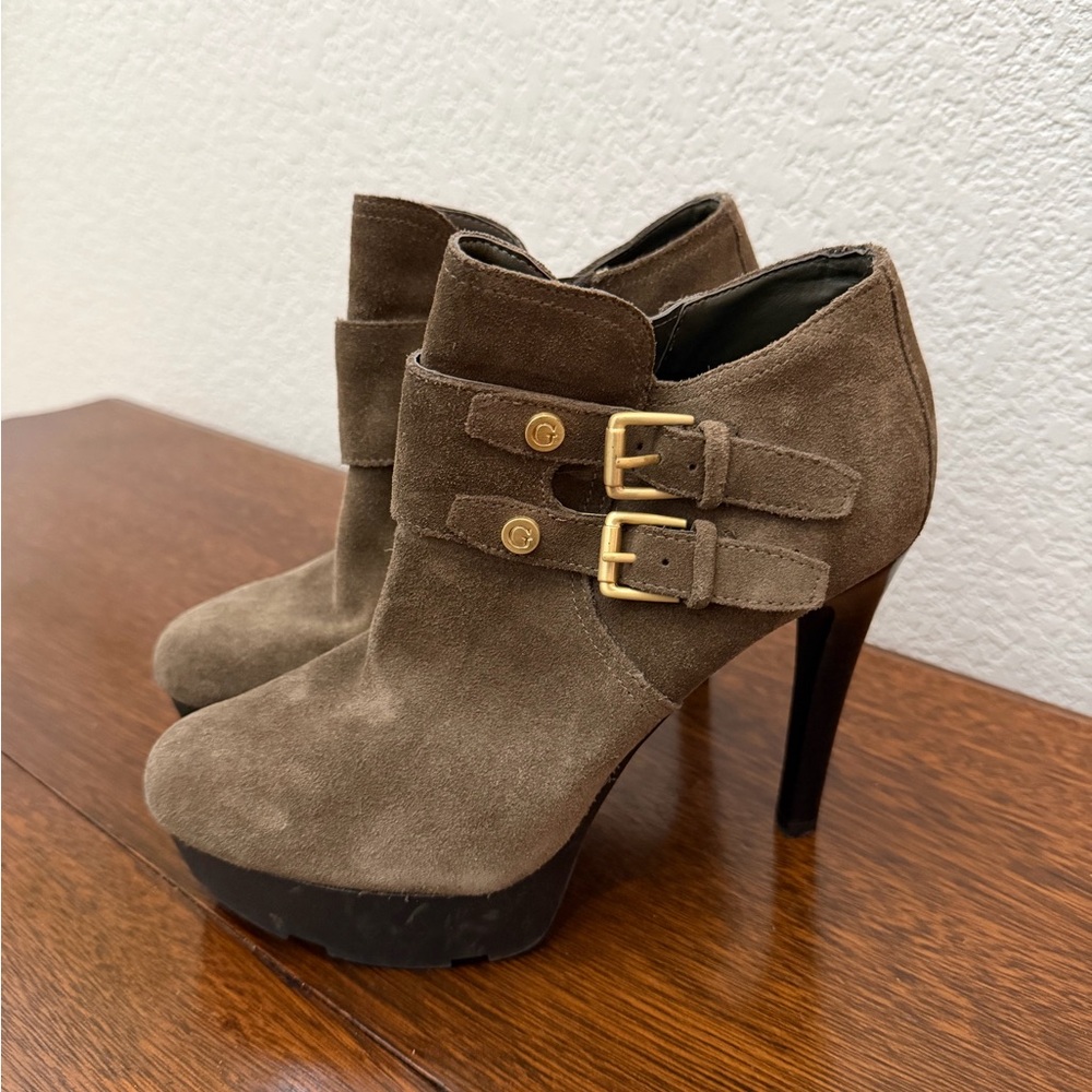 Guess Brown Suede Heeled Boots